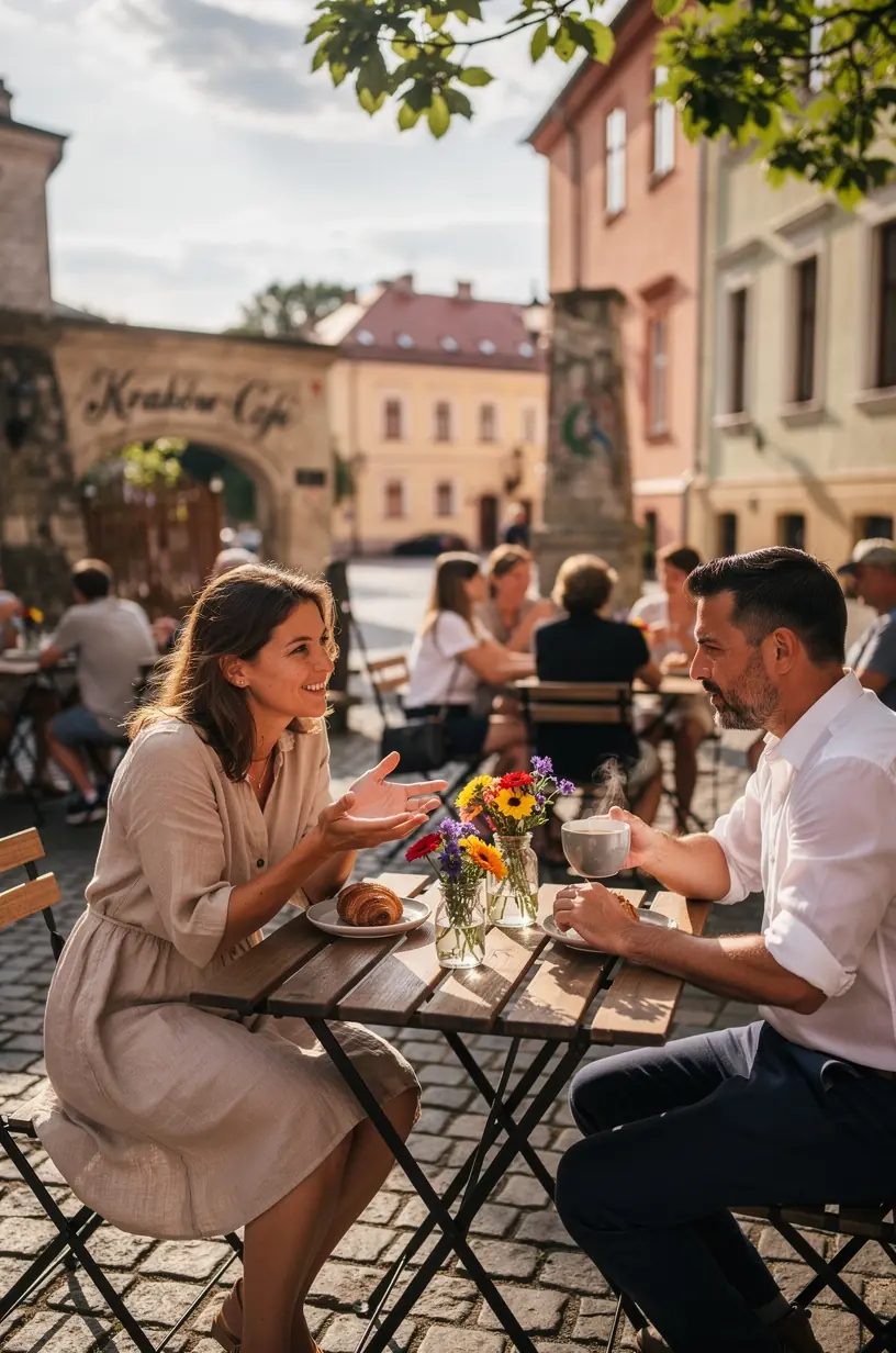Grupa ludzi w trakcie dyskusji o technikach selekcji wiadomości, podkreślająca edukację medialną.